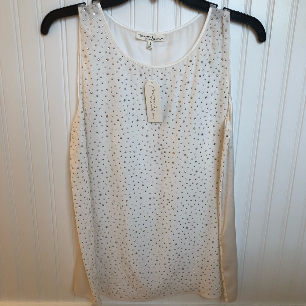 NWT Moon and Meadow Silk Stoned Blouse